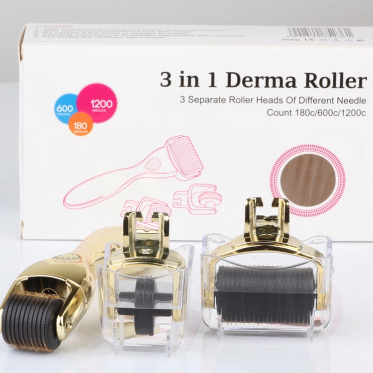 OEM/ODM προσαρμοσμένη μάρκα 3 In 1 Drs Derma Roller για αντιγήρανση από ανοξείδωτο χάλυβα Τιτάνιο 0