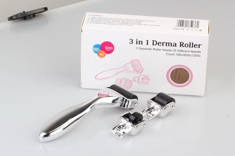 OEM/ODM προσαρμοσμένη μάρκα 3 In 1 Drs Derma Roller για αντιγήρανση από ανοξείδωτο χάλυβα Τιτάνιο 4